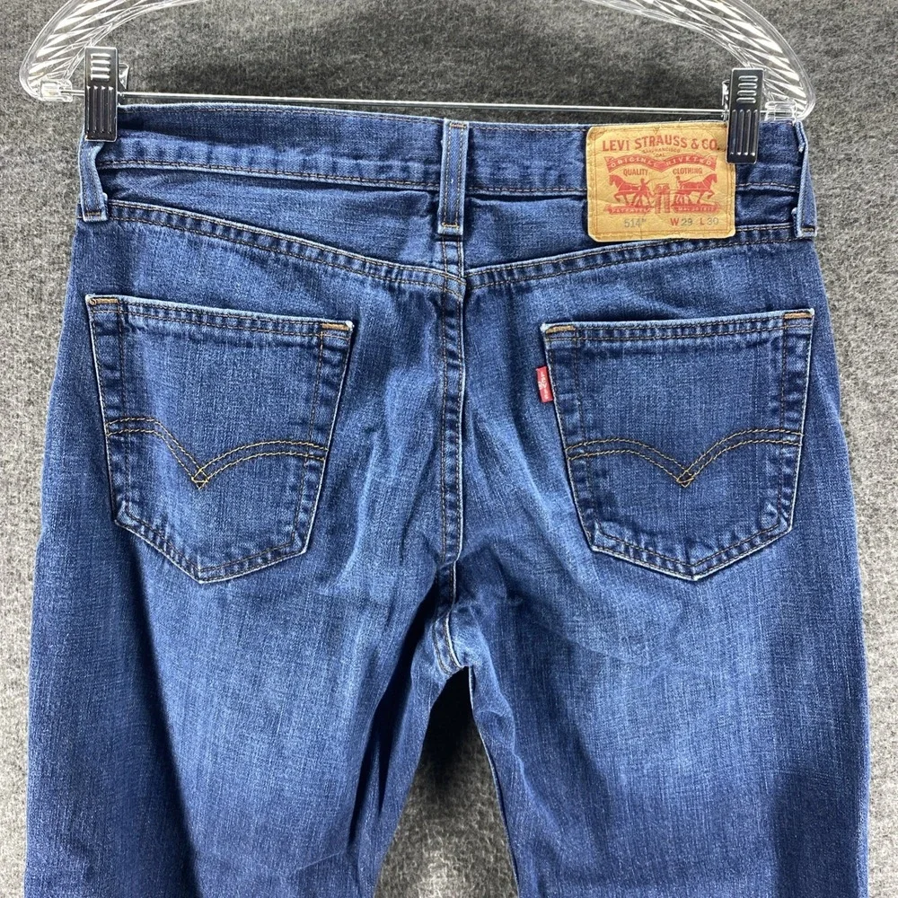 Levis Jeans Mens 31x30 Blue 514‎ Mid Rise Western Cowboy Straight Denim